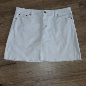 J Crew White Skirt Women’s 14 Short Mini Denim Pockets